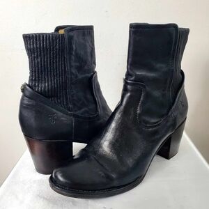 Frye Boots Womens Leather 10 Pull On Chelsea Block Lucinda Scrunch Short Y2K